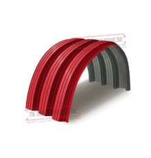 Профнастил H112ПГ-0.65, для бескаркасных ангаров, Полиэстер RAL 3020